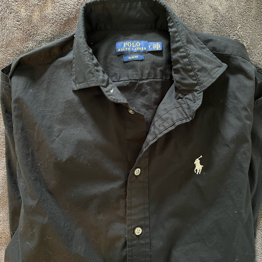 Ralph Lauren POLO long sleeve SLIM FIT size 6 Women’s Black cotton